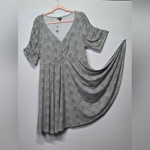 Torrid Black and White Plaid Dress